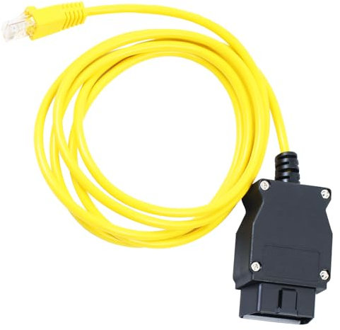 MaxAwe Ethernet Enet RJ45 OBD2 Kabel für BMW ENET E-SYSICOM Adapter, Schnittstellenkabelcodierung Verbindungskabel Compatible mit BMW F Serie, Vierkant Kopf, Ohne CD
