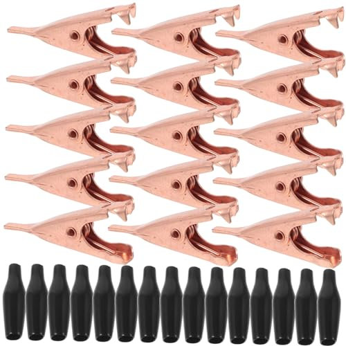 Gadpiparty 15 Stück Reine Kupfer Alligator Clips Zahnlose Metallklemmen Mit Glatten Backen Für Präzise Elektrische Verbindungen Vielseitig Einsetzbar Für Löten Basteln Und Diy Anwendungen