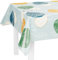 LILENO HOME Tischdecke abwaschbar als Meterware 220x140cm (Schnittkante) in Kreise und Farne blau Motiv - Wachstuchtischdecke wasserabweisend ideal als Tischtuch o. Tischläufer für Bierzeltgarnitur