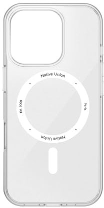 Native Union (Re Clear Case – Transparent Anti-Yellowing Case – MagSafe Compatible with Built-in Magnets – Recycled Materials – Ultra-Durable with Military Grade Drop Protection for iPhone 16 Pro