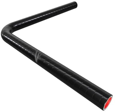 19mm (3/4) ID Black Fluorolined Silicone 90 Degree Long Fuel & Oil Elbow Hose - 300mm Each Leg (600mm Total Length)