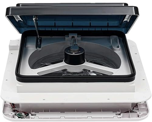 GAYAYAS RV Roof Vent Fan with Remote Control, 12V 10 speeds Reversible Fan Auto Remote Control Removable Insect Net includes Reversible Natural Airflow | Ventilation Ceiling