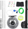 Sougayilang Standard Fly Fishing Combo Starter Kit, 5/6 Gewicht 9' Fliegenrute mit SuperPolymer Griff, Zubehör, Tragetasche, Fly Box Fall für Angeln Fliegen-schwarz