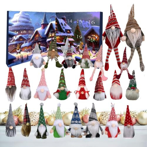 Weihnachts Wichtel Adventskalender 2024 Mit 24 Wichtelpuppen, Wichtel Puppe 24 Tage Countdown Kalender,Weihnachts-Countdown-Kalender,Weihnachtswichtel-Dekorationen, Wichtel-Kalender-Dekoration