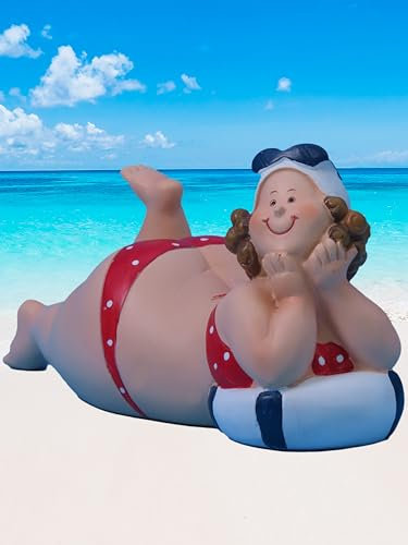 Pommerntraum ® | Dekorationsfigur Maritime Badenixe Strandfigur Nana Lady Sammlerfigur Badezimmerdekoration (Lara)