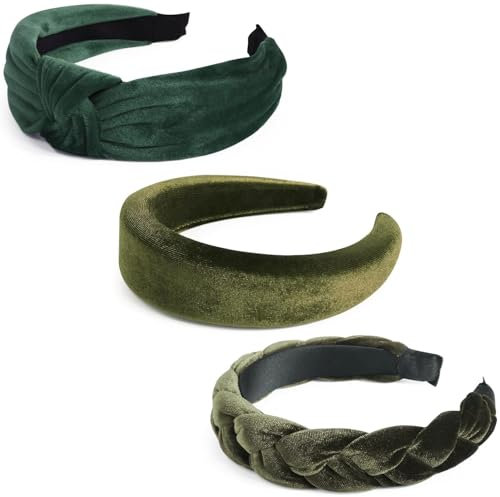 NIEEKRUN 3 Stück Geflochtener Samt Haarreif Dirndl mit Knoten, Vintage Trachten Stirnband für Damen und Mädchen, Perfekt für Oktoberfest und Mottopartys