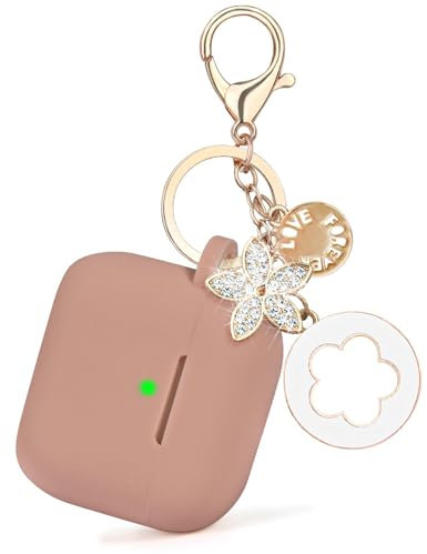 V.R.HOPE Hülle für Airpods 4 Generation mit Schlüsselanhänger Glitzer Aesthetic Cute Kopfhörer Hülle, Silikon Schutzhülle für Mädchen Frauen Kompatibel mit Airpods 4 - Khaki