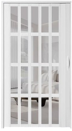 LVLDAWA Porte Pliante D'intérieur, Porte Placard Pliante À Volets Multiples avec Poignée Porte Coulissante Rétractable pour Patio pour Entrées Salle Bain, Armoires(55x200cm)