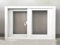 91,4 x 35,6 cm weißes horizontales Kellerfenster mit Glasscheibe, ideal für kleine Räume wie B-Garage oder Scheune