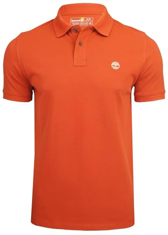 Timberland Mens Millers River Pique Polo T-Shirt - Short Sleeved (Burnt Henna) XL