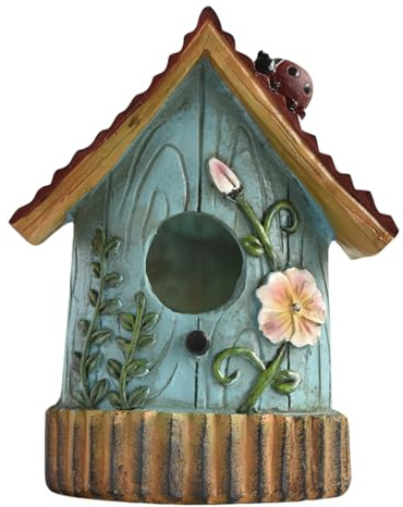 Outdoor -Vogelhäuser, Vogelhäuser für Outdoors - Harzgarten Bird House,Buntes Nistkasten, dekoratives Haustierhaus, Gartendekoration für -Terrasse Balkon
