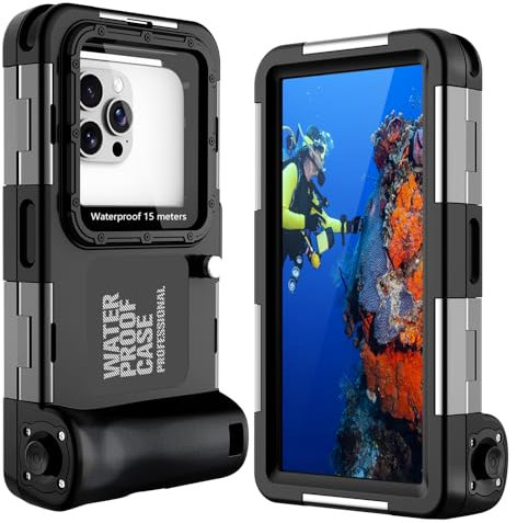 Coque de Téléphone de Plongée Professionnelle Pochette Étanche Smartphone IPX8 Pochette Téléphone Étanche Housse Étui de Protection pour iPhone 16e 16 Pro 16 Pro max 15 15 Pro 15 Pro Max 14 Pro Max
