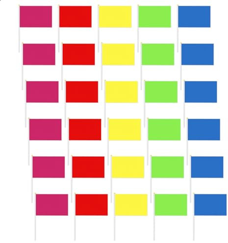 30 Pieces Of Small Flags, Mini Handheld Flags, Mini Small Colored Flags, Flags On Sticks, Outdoor Flags For Parades And Decorations.