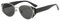 PPFVVTV Trendy Vintage Oval Sonnenbrille Herren Damen Luxus Outdoor Sommer Reisen Autofahren Sonnenbrille UV400 (Schwarz Grau)