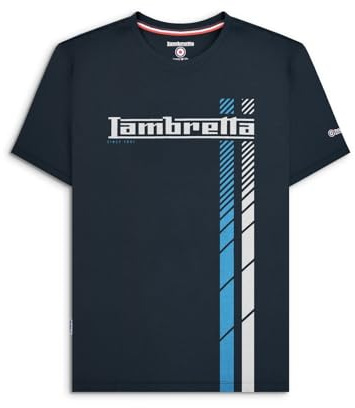Lambretta Mens Racing T Regular Fit T-Shirt Navy/White/Blue XXL