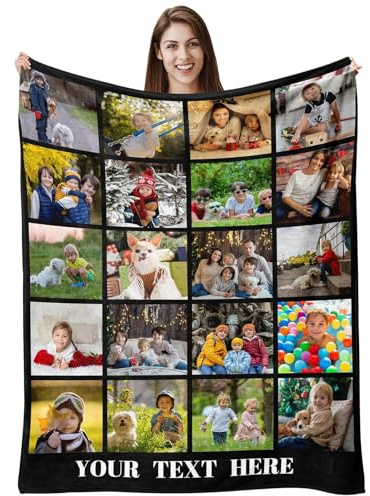 kaileFURN Personalisierte Decke 200x150cm Fotodecke | mit Eigenem Foto und Text,Personalisierte Geschenke Für Geburtstage, Jubiläen Geschenk Für Vater, Mutter, Kinder, Hunde, Freunde Oder Liebhaber