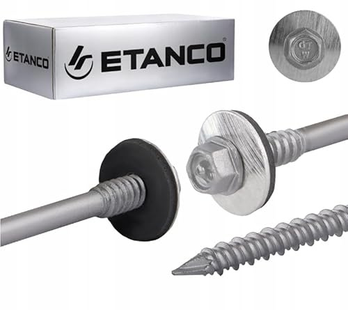 Etanco Sandwichplattenschrauben für Holz und Beton verzinkt 6,4 x 150 mm mit Dichtscheibe Sechskantkopf ETA zugelassen