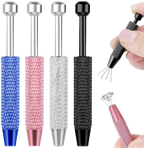 TRKETK 4 Pezzi Piercing a Sfera per Piercing in Acciaio Inox, Pinze per Gioielli Professionali Lega Di Alluminio Anti Pinzette per Gioielli Strumento Per La Rimozione Della Palla per Perline Orologi