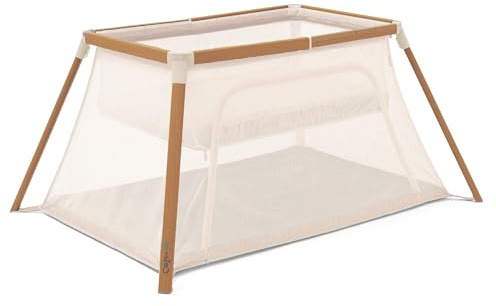 Tutti Bambini CoZee® Go 3-in-1 Reisebett, Babynestchen & Laufstall | Faltbares Reisebett mit Matratze | Ab Geburt bis 3 Jahre | Walnuss & Ecru