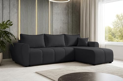 AXLIVING Eckcouch mit Schlaffunktion Malatya L Mini Schlafsofa Schwarz R