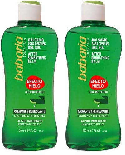 Babaria - After Sun Efecto Hielo Con Aloe Vera | Crema Hidratante Corporal 200ml | After Sun Babaria Con Aloe Vera | Crema Hidratante Hombre Y Mujer Con Vitamina B5 (Paquete de 2)