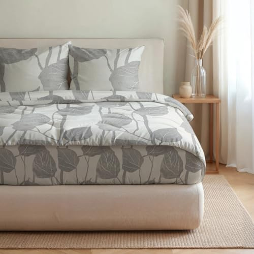 Zelesta Royalbed Baumwolle All-Season Bettdecke 240x200 – Bettdecke & Bezug in einem | Waschbar & Trocknergeeignet | Atmungsaktive Baumwolle, 300 g/m² Füllung (Spring Buds, 200x200 cm)