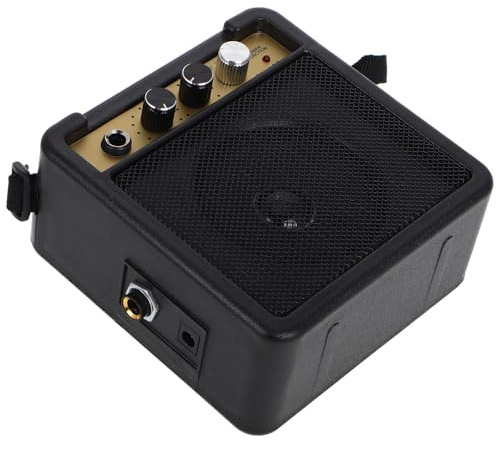 ELAYARD Kleiner E Gitarrenverstärker 5W Tragbarer Bass und Akustikgitarren Verstärker mit Lautsprecher Klangregler und Audioanschluss Praktischer Übungsverstärker für Unterwegs