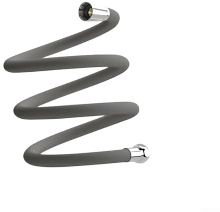 Tuyau de douche de rechange en TPR souple de 2 m, design anti-torsion avec raccords G1/2 pour lavage de chien, camping-car et utilisation domestique (gris)