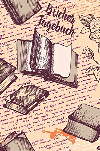 Bücher Tagebuch: Lesetagebuch zum Eintragen der gelesenen Bücher | Bücherbewertung dokumentieren im Vintage-Design
