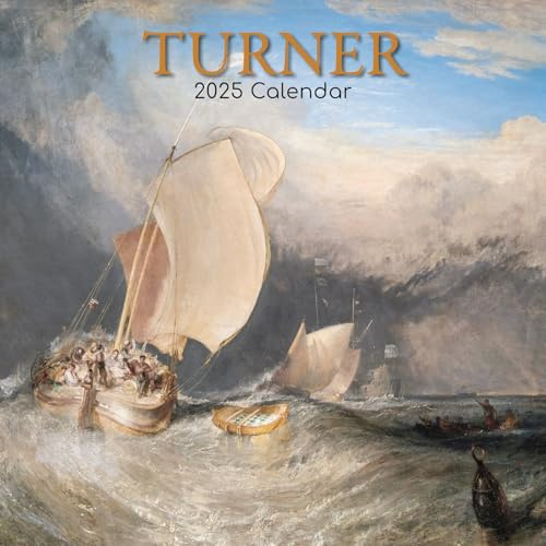 2025 Square Wall Calendar, Turner, 16-Month Arts & Antiques Theme with 180 Reminder Stickers (30 x 30 CM)