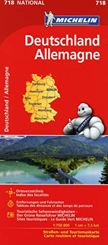 Michelin Deutschland: Straßen- und Tourismuskarte; Auflage 2020 (MICHELIN Nationalkarten, Band 718)