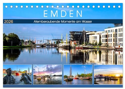 EMDEN Atemberaubende Momente am Wasser (Tischkalender 2026 DIN A5 quer), CALVENDO Monatskalender: Die Seehafenstadt in einzigartigem Licht (CALVENDO Orte)