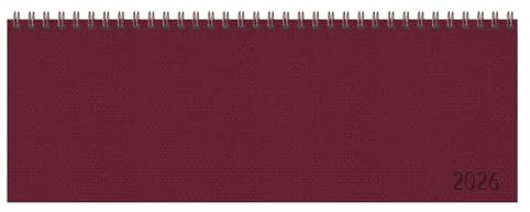 Tischkalender quer Professional Premium 2026 rot: 1 Woche 2 Seiten; Bürokalender mit edlem Hardcover; Tischquerkalender im Format: 29,8 x 10,5 cm