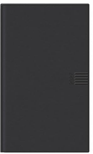 Wochen-Taschenkalender, schwarz 2027: Schwarzer Terminkalender mit herausnehmbarem Adressbuch. Buch-Kalender mit hochwertiger Kunststoffhülle. Taschenkalender 2027 zum Planen von Terminen.
