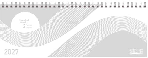 Tischkalender quer Professional Colourlux 2027 weiß: 1 Woche 2 Seiten; Bürokalender; Tischquerkalender im Format: 29,8 x 10,5 cm