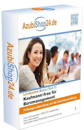 Lernkarten Kaufmann für Büromanagement (Teil 1) Prüfung: Prüfungsvorbereitung auf die Abschlussprüfung / Kaufmann / Kauffrau für Büromanagement Prüfung AzubiShop24.de