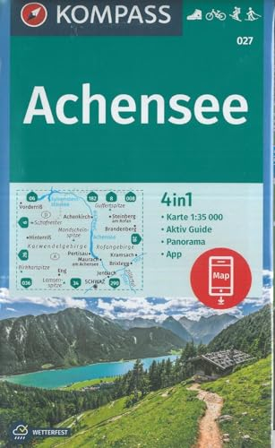 KOMPASS Wanderkarte Achensee: 4in1 Wanderkarte 1:35000 mit Panorama und Aktiv Guide inklusive Karte zur offline Verwendung in der KOMPASS-App. ... Langlaufen. (KOMPASS-Wanderkarten, Band 27)