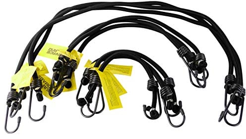 Savage Island Spanngummis extra stark olivgrün mit Haken an beiden Enden elastisch Garten Auto Heimwerken Gepäck Outdoor Camping - 3 x 30cm, 3 x 45cm + 3 x 75cm