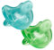Chicco Silicone Souple Ergonomique Pacifier x 2, Bleu/vert, 16 à 36 mois