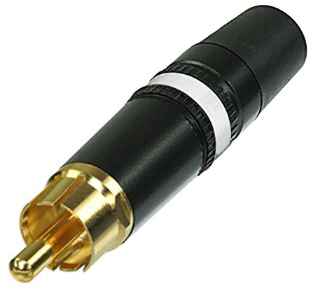 Rean NYS373-9 Phono RCA Connector. Male Jack Plug. White Marking