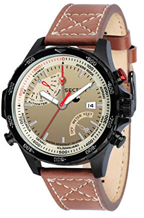 SECTOR NO LIMITS Herren Analog Quarz Uhr mit Leder Armband R3251507001