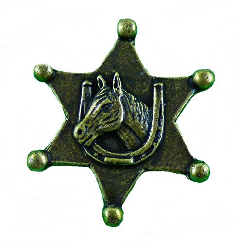 AW-Collection Anstecker Pin Sheriffstern Sheriff Pferd Hufeisen Western Country Wilder Westen