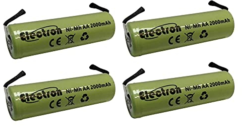 4x Batteria ricaricabile Ni-Mh Stilo AA 1,2V 2000mAh con linguette lamelle terminali a saldare per pacco pacchi batteria