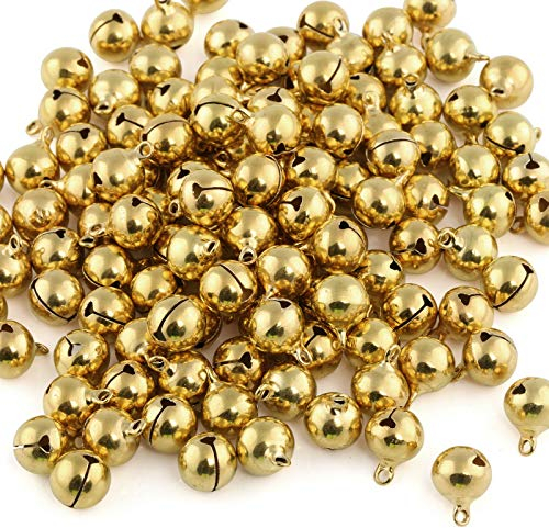 Naler 120 Stück Glöckchen Golden Schellen Glocken aus Kupfer für Schmuck Basteln Geschenkverpackung Weihnacht Fest Dekoration, 12 mm