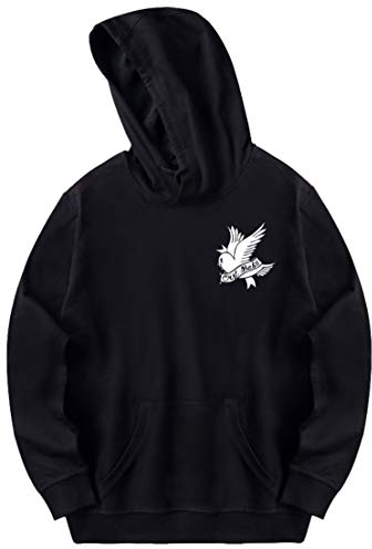 OLIPHEE Herren Kapuzenpullover mit Cry Baby Trauriges Mädchen Druck Hoodie ASchwarz-2 L