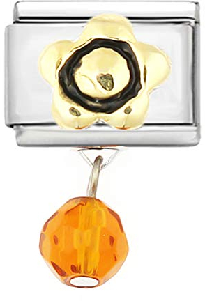 AKKi Italian Charms Armband Classic glieder Italy Charm,Silber Gold Edelstahl Links Kult modele Blume Tiere Herz für Basisarmband Glänzend matt Farbe kompatibel mit Original Strass Herz in rot N1