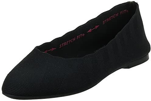 Skechers Women's Cleo-Bewitch-Wide-Ballet Flat, Black, 5 UK