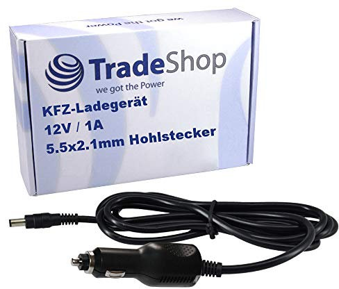 Hochwertiges Universal KFZ Auto Ladekabel Netzteil Ladegerät Adapter 12V 1A mit 5.5x2.1mm Hohlstecker/Rundstecker Zigarettenanzünder-Adapter