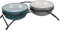 TRIXIE Futternapf-Set, 2 x 0,25 l/13 cm, Petrolblau/grau, Hund