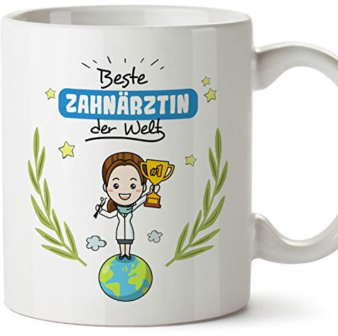 Mugffins Tasse/Becher Zahnärztin (Beste der Welt) - Lustige und Originelle Zahnmedizin Geschenke